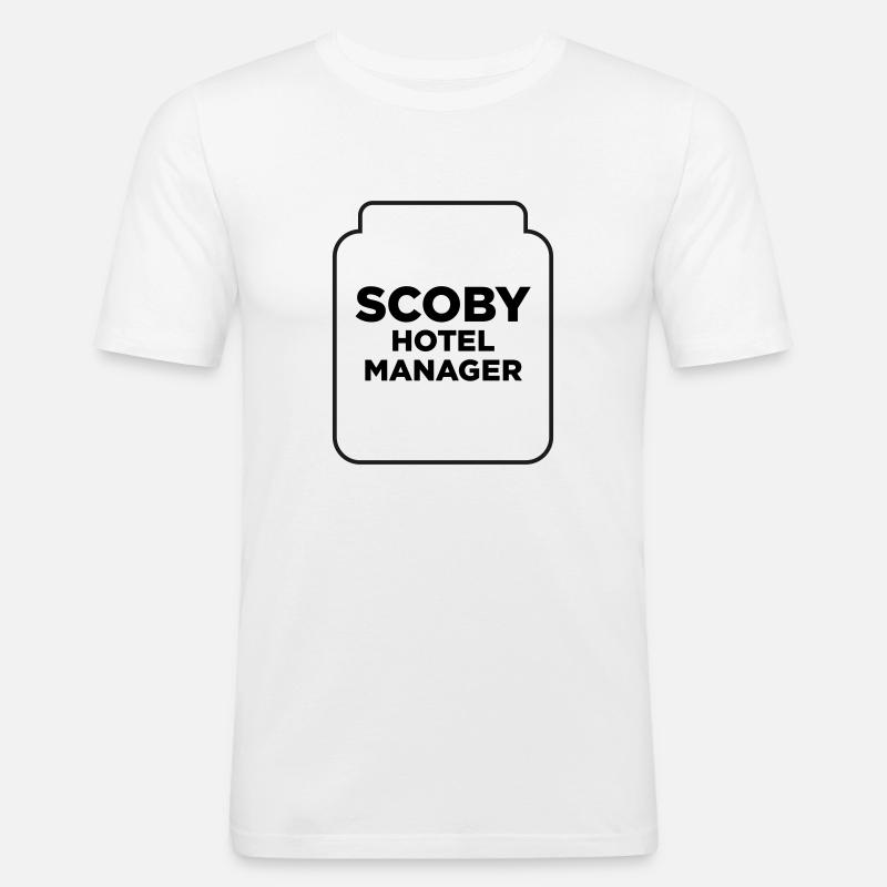 Scoby Hoteldirektor - Männer Slim Fit T-Shirt - Weiß