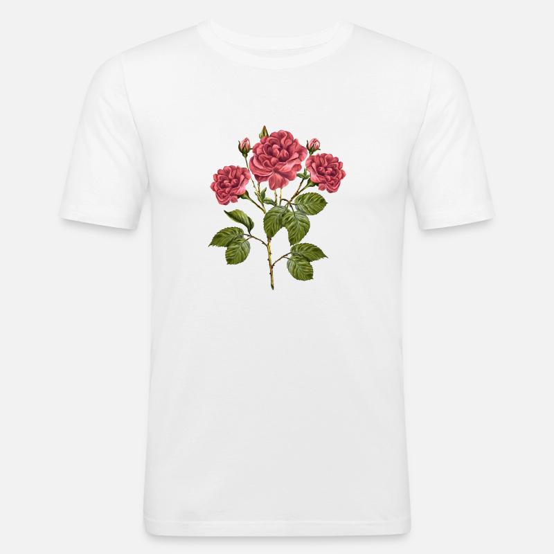 Blumen - Männer Slim Fit T-Shirt - Weiß