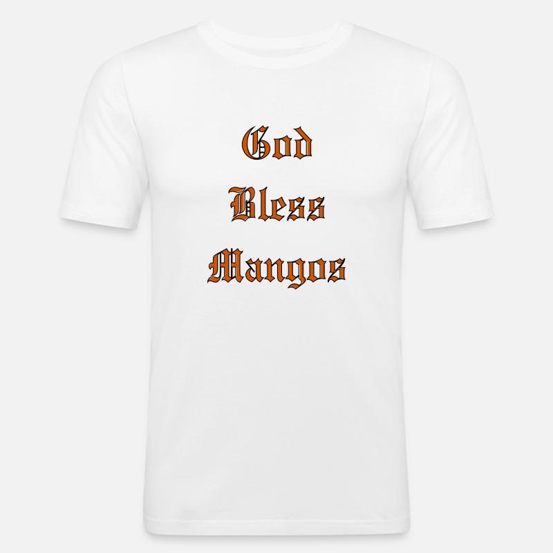 GodBlessMangos - Männer Slim Fit T-Shirt - Weiß