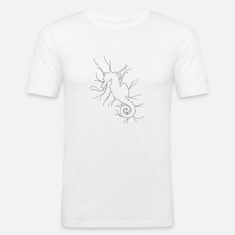 Zeepaardje Seepferdchen - Männer Slim Fit T-Shirt - Weiß