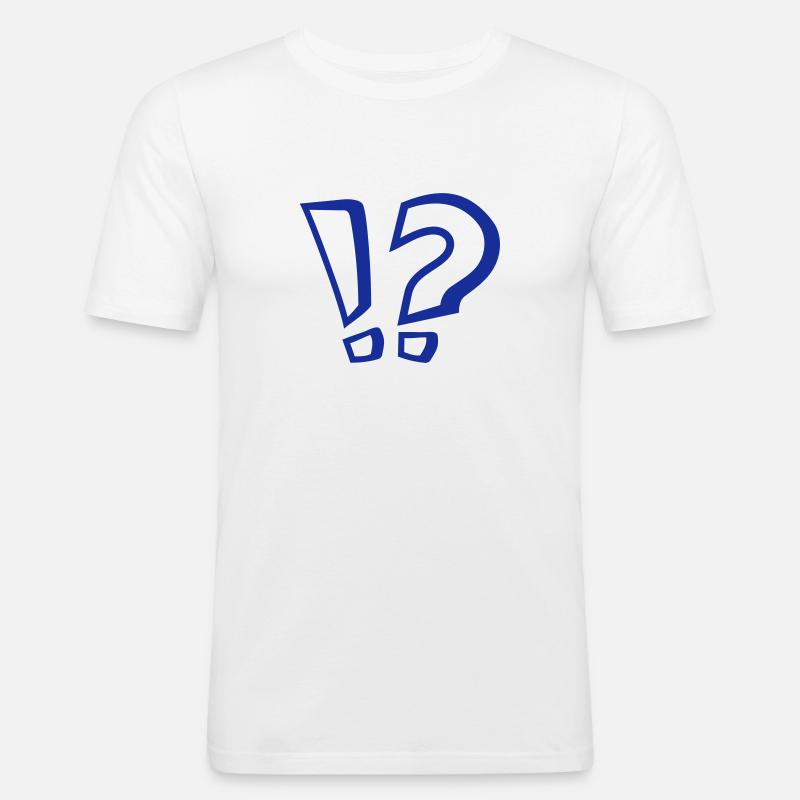 Fragezeichen - Männer Slim Fit T-Shirt - Weiß