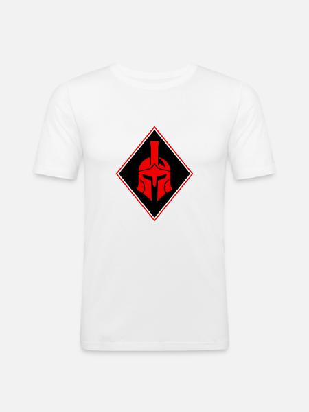 Spartan Helmet Logo Gladiator - Men's Slim Fit T-Shirt - white