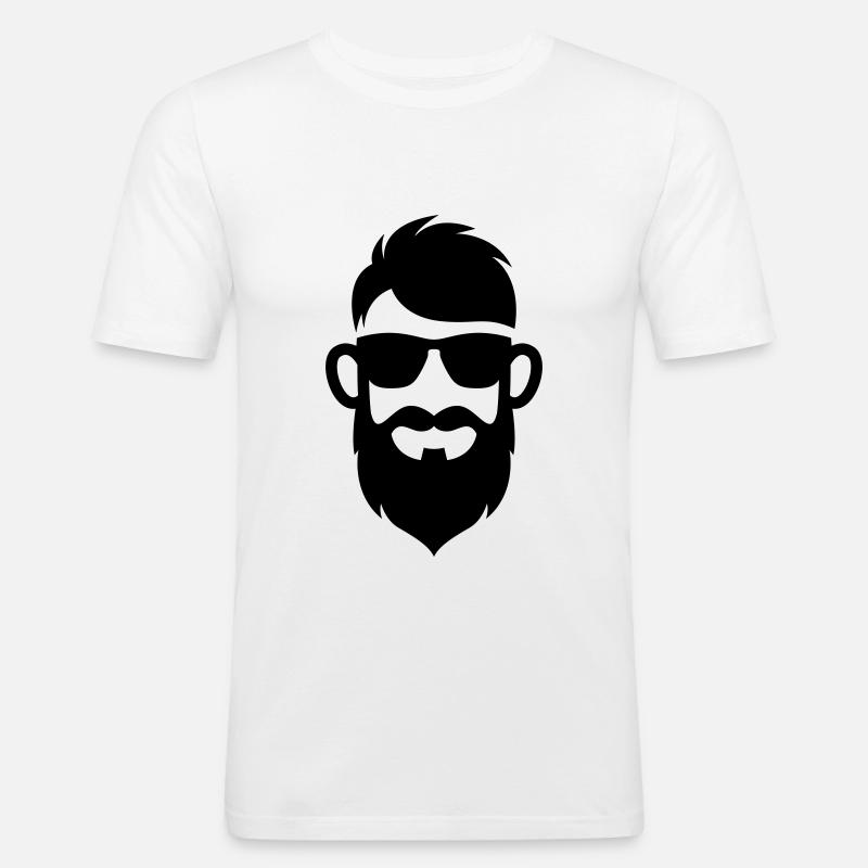 Face beard symbol - Men's Slim Fit T-Shirt - white