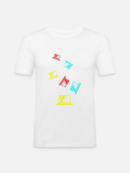 Laptop icon - Men's Slim Fit T-Shirt - white