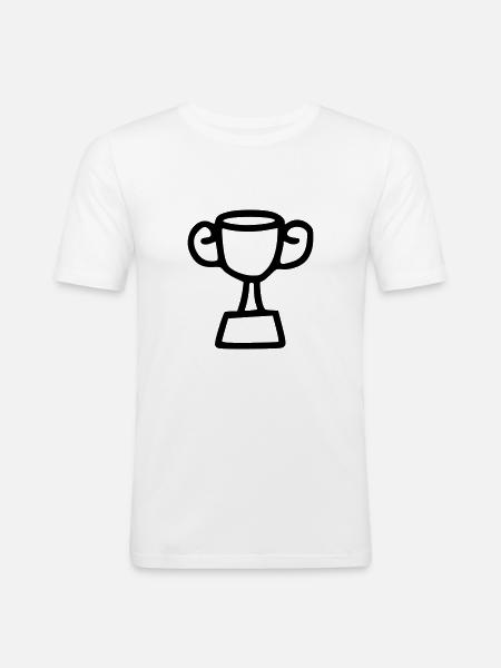 Trophy Drawing Winning Sketch Black - Men's Slim Fit T-Shirt - white