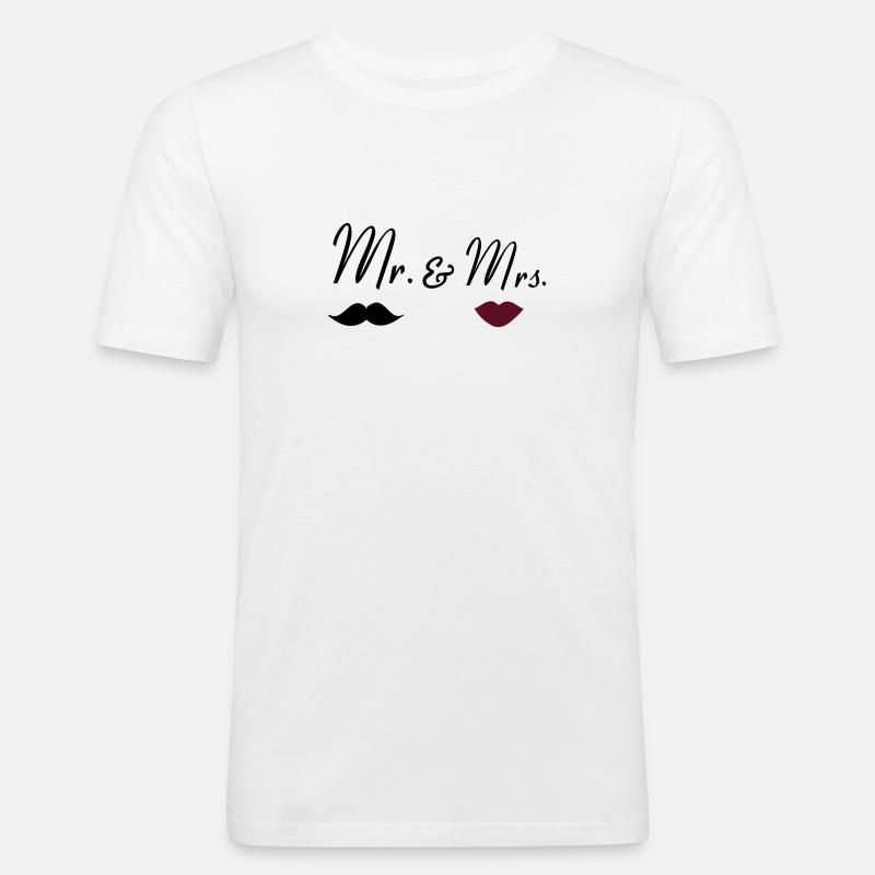 mr_mrs_2 - Männer Slim Fit T-Shirt - Weiß
