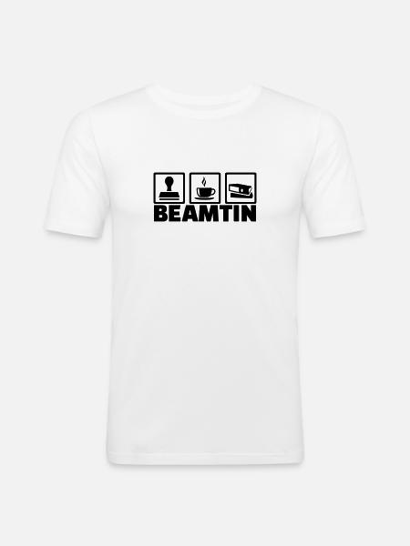 Beamtin - Männer Slim Fit T-Shirt - Weiß