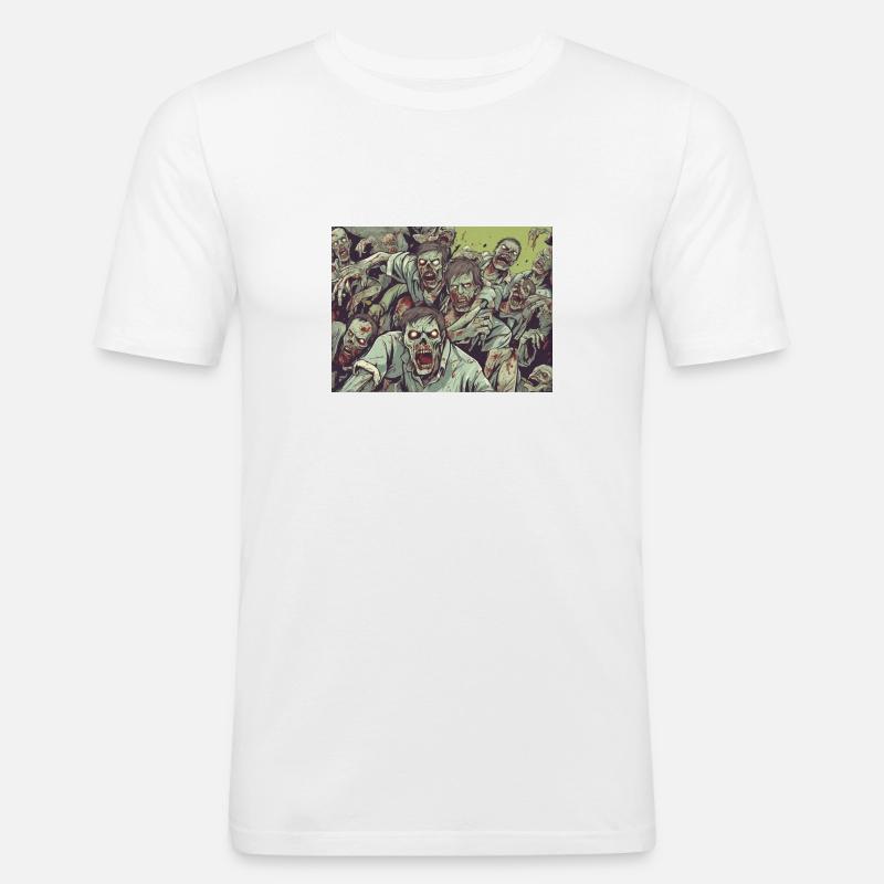 Zombie attacks - Männer Slim Fit T-Shirt - Weiß