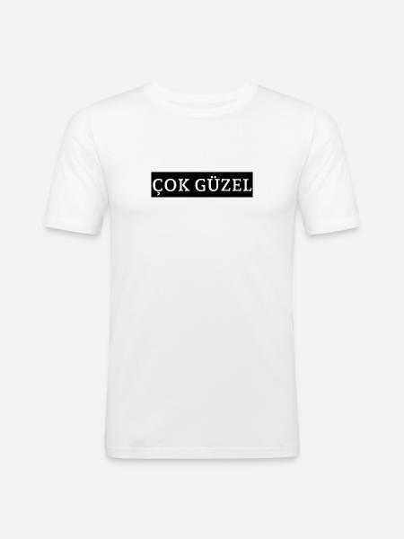 çok güzel Black - Men's Slim Fit T-Shirt - white