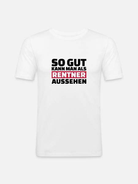 Rentner - Männer Slim Fit T-Shirt - Weiß