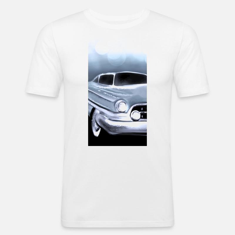 auto Oldtimer - Männer Slim Fit T-Shirt - Weiß