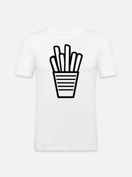 Frites - T-shirt près du corps Homme - blanc