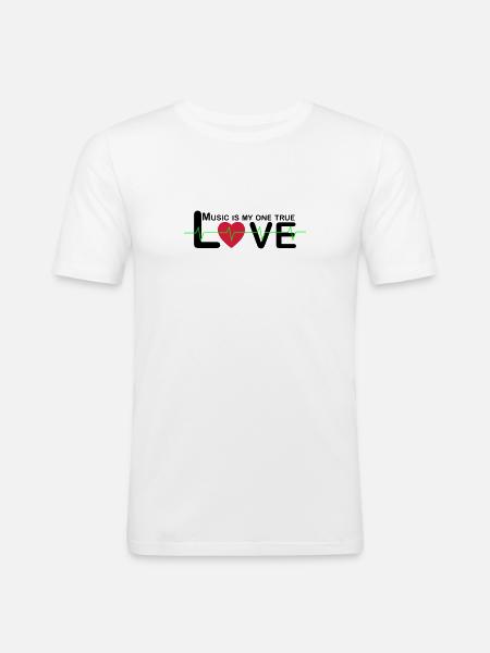 Music - One True Love - Men's Slim Fit T-Shirt - white