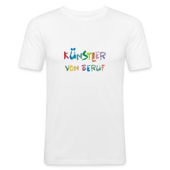 Künstler von Beruf - Männer Slim Fit T-Shirt - Weiß - Vorne - Nik (191cm)
