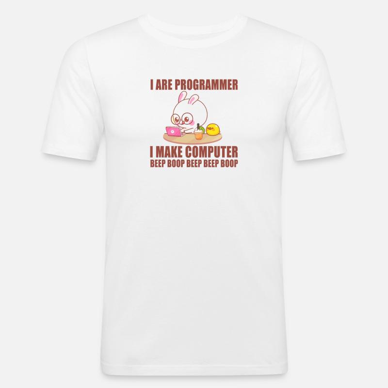 Ich bin Programmierer - Männer Slim Fit T-Shirt - Weiß