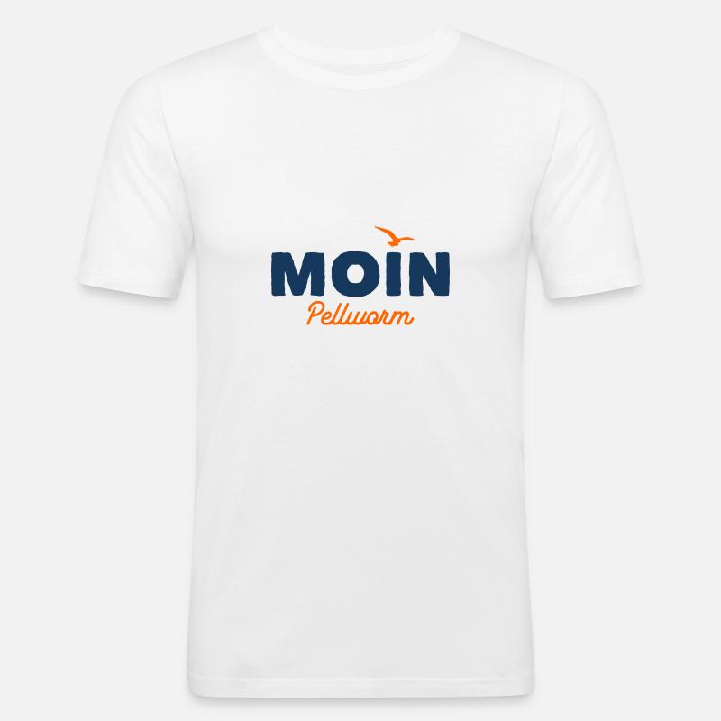 Nordsee Moin Pellworm - Männer Slim Fit T-Shirt - Weiß