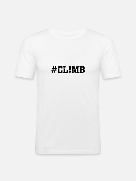 #Climb - Männer Slim Fit T-Shirt - Weiß