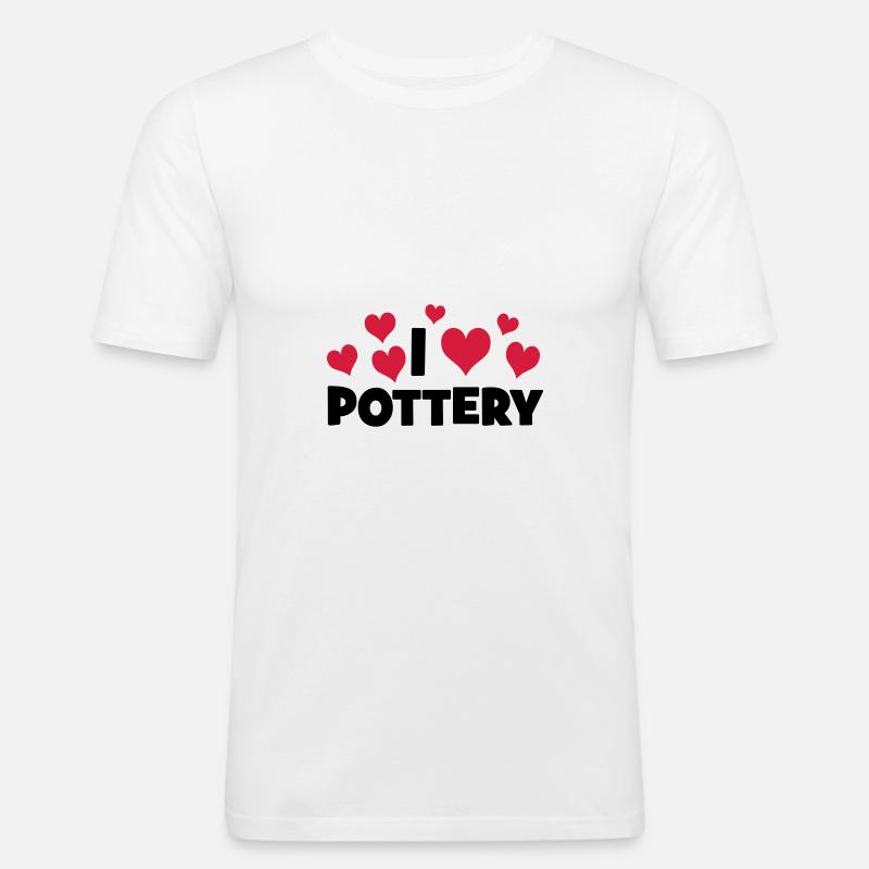 POTTERY - Männer Slim Fit T-Shirt - Weiß