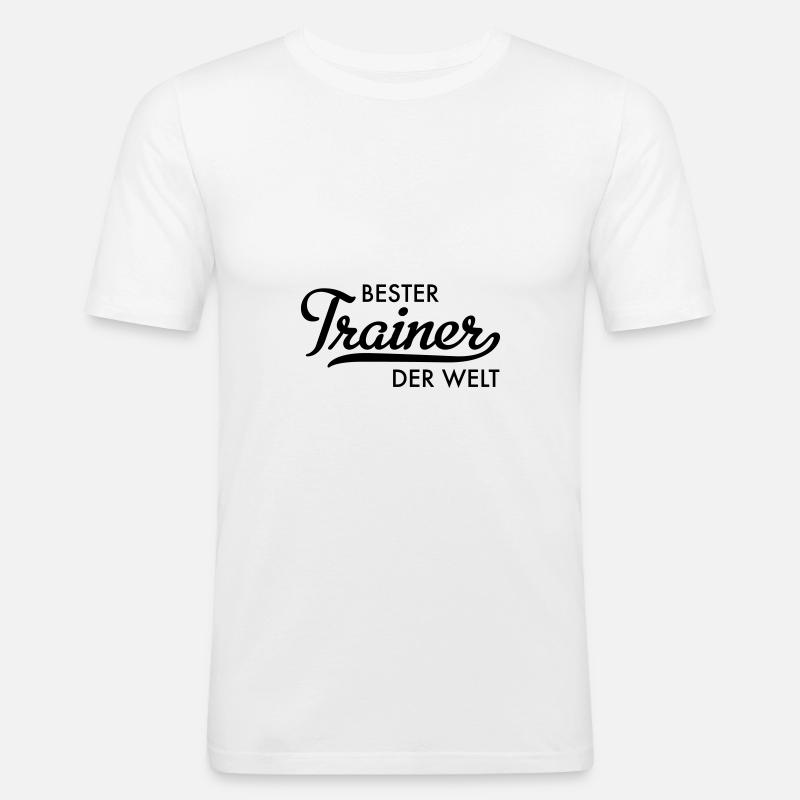 bester trainer der welt - Männer Slim Fit T-Shirt - Weiß