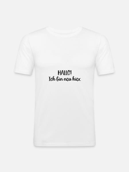 baby neu hier - Männer Slim Fit T-Shirt - Weiß