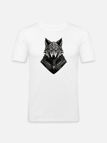 Wolf 5 By Pr3vise - Men's Slim Fit T-Shirt - white