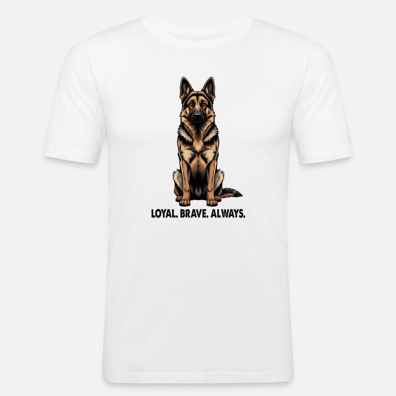 Deutscher Schäferhund Loyal Brave Always - Männer Slim Fit T-Shirt - Weiß