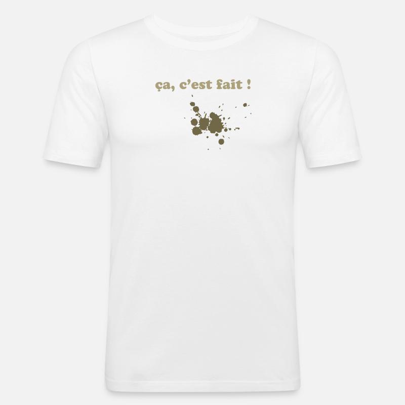 braune Flecken - Männer Slim Fit T-Shirt - Weiß