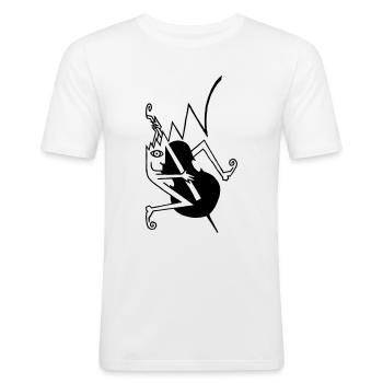 Rockabilly-Kontrabass / -double bass - Männer Slim Fit T-Shirt - Weiß - Vorne - Nik (191cm)