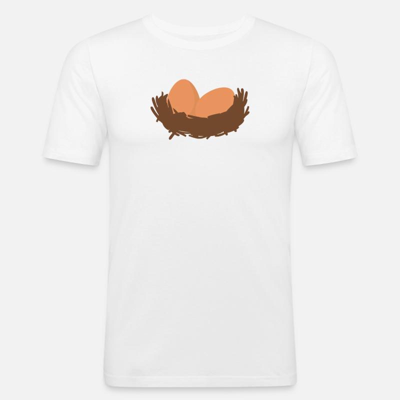 Eier Nest Egg Easter - Männer Slim Fit T-Shirt - Weiß