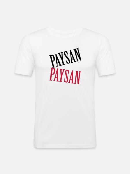 Paysan - T-shirt près du corps Homme - blanc