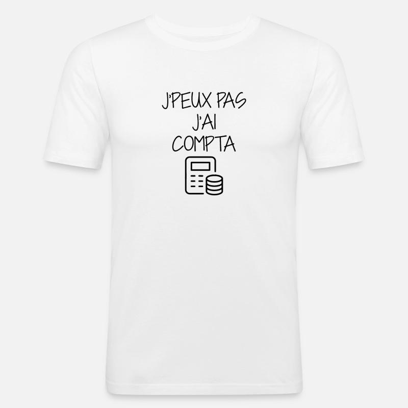 comptable / comptabilité / compter / chiffre - T-shirt près du corps Homme - blanc