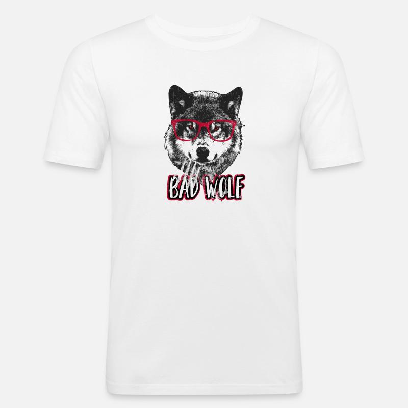 Böser Wolf - Grumpy Christmas Wolf - Männer Slim Fit T-Shirt - Weiß