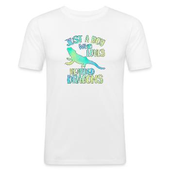 Just a boy who loves Bearded dragons - Men's Slim Fit T-Shirt - white - Front - Nik (191cm)