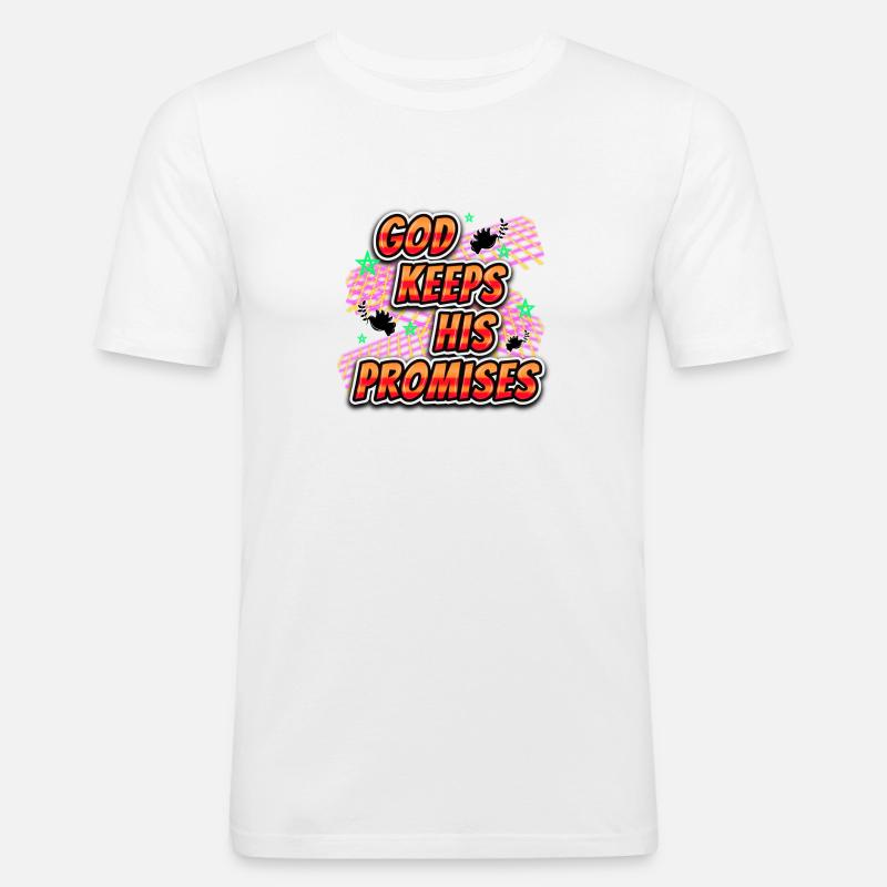 God Keeps His Promises - Männer Slim Fit T-Shirt - Weiß