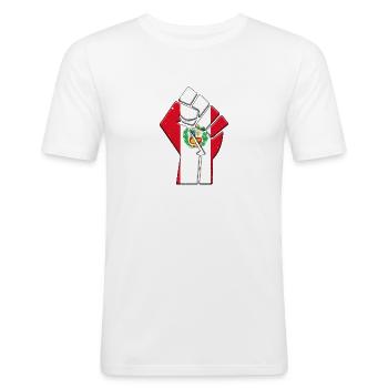 Peru Flag Peruvian Country Pride Native Family - Men's Slim Fit T-Shirt - white - Front - Nik (191cm)