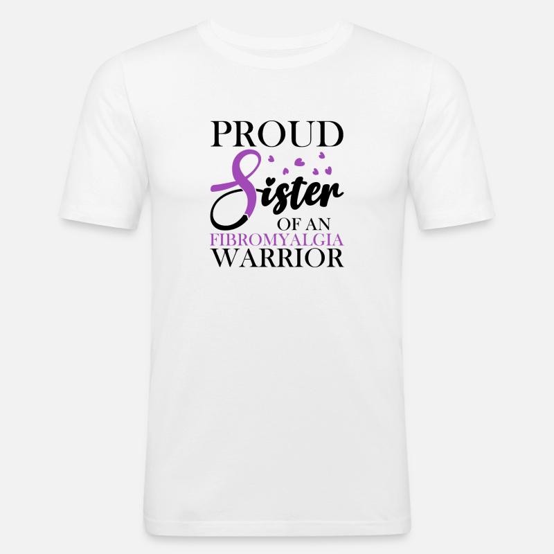 Stolze Mutter Eines Fibromyalgie-kriegers - Männer Slim Fit T-Shirt - Weiß