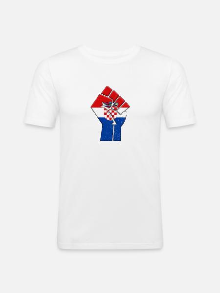 Kroatia Flagg Kroatisk Country Pride Native Family - Slim Fit T-skjorte for menn - hvit
