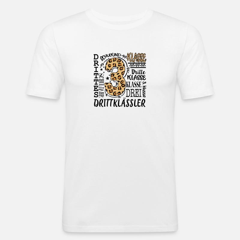 3.Klasse - Männer Slim Fit T-Shirt - Weiß