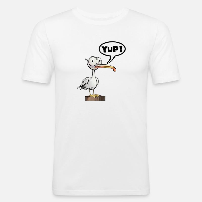 Yup Nope - Men's Slim Fit T-Shirt - white