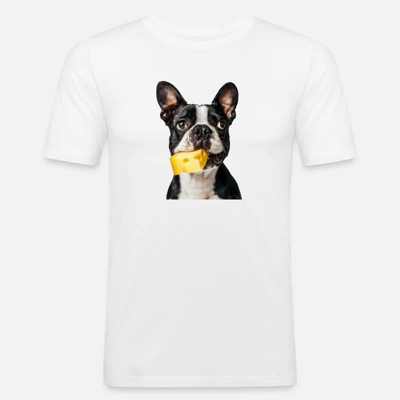 Boston Terrier - Männer Slim Fit T-Shirt - Weiß