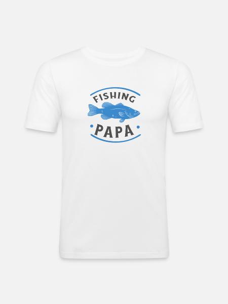 Fisher Dad Fishing Papa - Men's Slim Fit T-Shirt - white