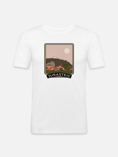 Jurasteig - Männer Slim Fit T-Shirt - Weiß