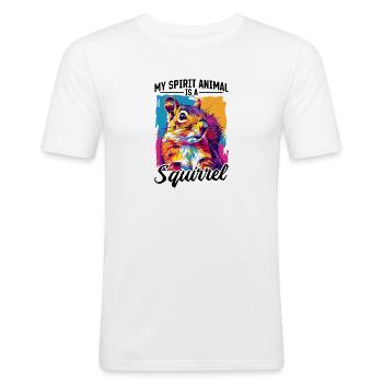 Squirrel Animal My Spirit Animal Is A Squirrel - Männer Slim Fit T-Shirt - Weiß - Vorne - Nik (191cm)