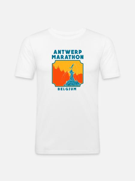Antwerp Marathon - Belgium - Men's Slim Fit T-Shirt - white