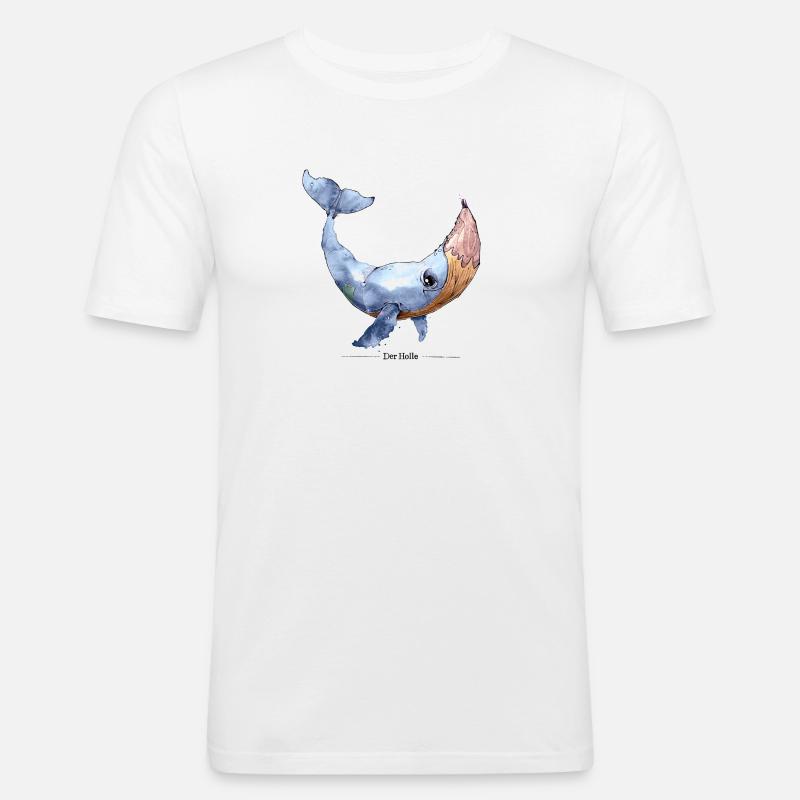 Wal-Stift (Der Holle) - Männer Slim Fit T-Shirt - Weiß