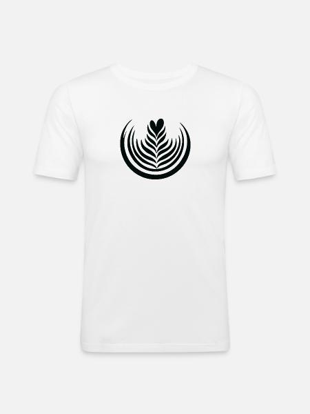 Barista Latte Art Flower For Coffee Lover - Men's Slim Fit T-Shirt - white