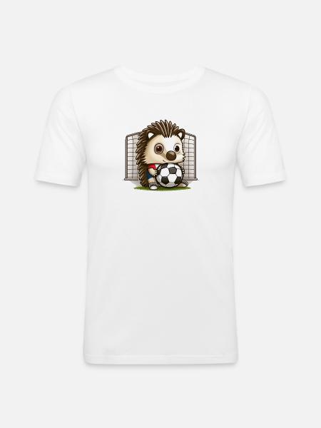 Igel Fußball - Männer Slim Fit T-Shirt - Weiß