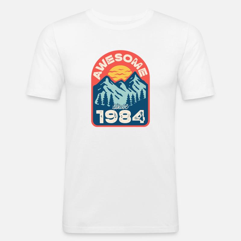 Awesome since 1984 - Männer Slim Fit T-Shirt - Weiß