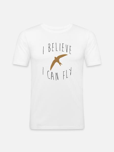 I believe I can fly - T-shirt près du corps Homme - blanc