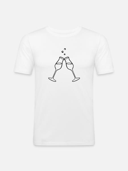 , célébration - T-shirt près du corps Homme - blanc